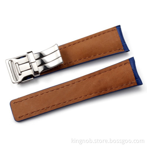 BR-06 Good Quality Handmade Blue leather watch with steel buckle